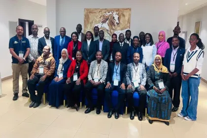 Participants pose for a group photo